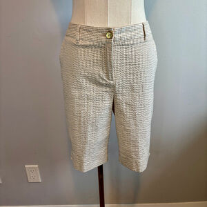 Charter Club Petites Women's White & Tan Cotton Shorts, SZ 10P